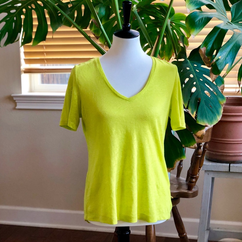 Banana Republic Light Green Short-sleeve Shirr